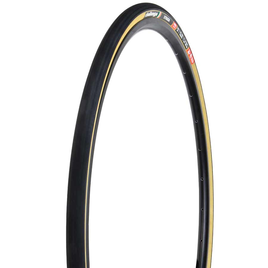 Challenge Strada Pro Tire 700x25C Folding Clincher Natural SuperPoly PPS 300TPI Tanwall