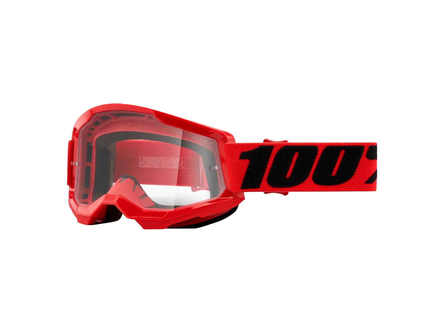 Eyewear 100% Strata 2 Clear Lens Goggle Red/Black