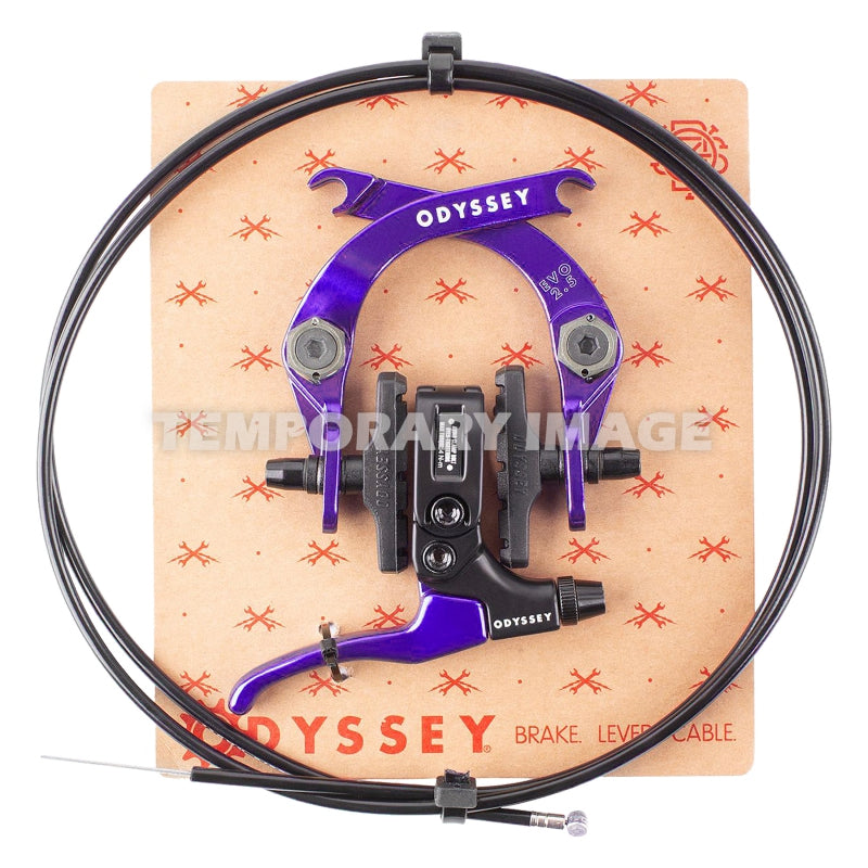 Odyssey Evolver 2.5 U-Brake Set Frt or Rr Anodized Purple Caliper-Lever and Cable