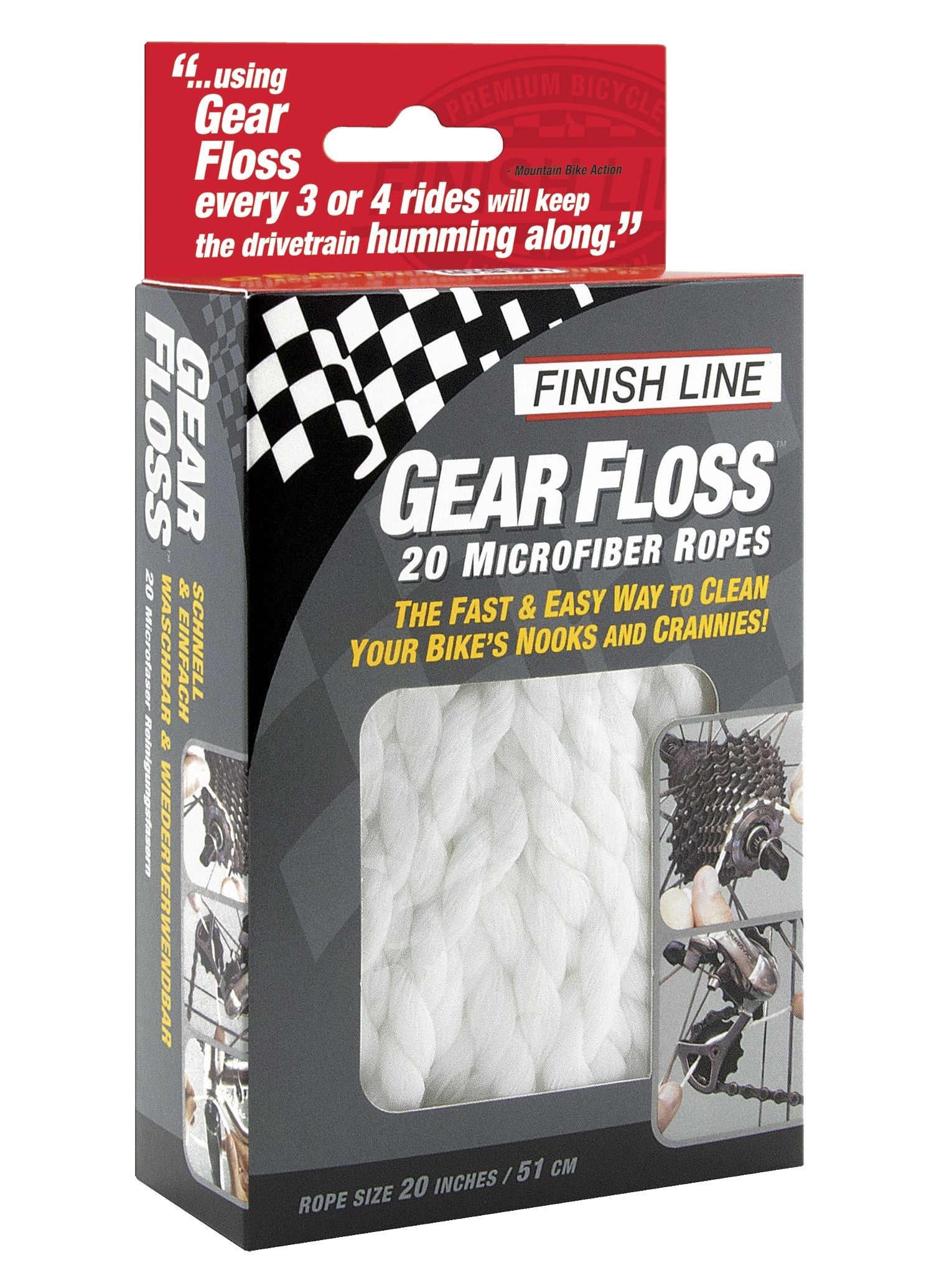 Finish Line Gear Floss Microfiber Cleaning Rope
