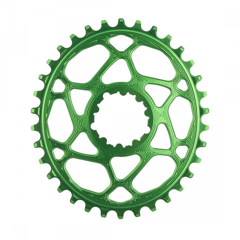 absoluteBLACK Spiderless GXP DM Oval Chainring, 34T - Green NLS