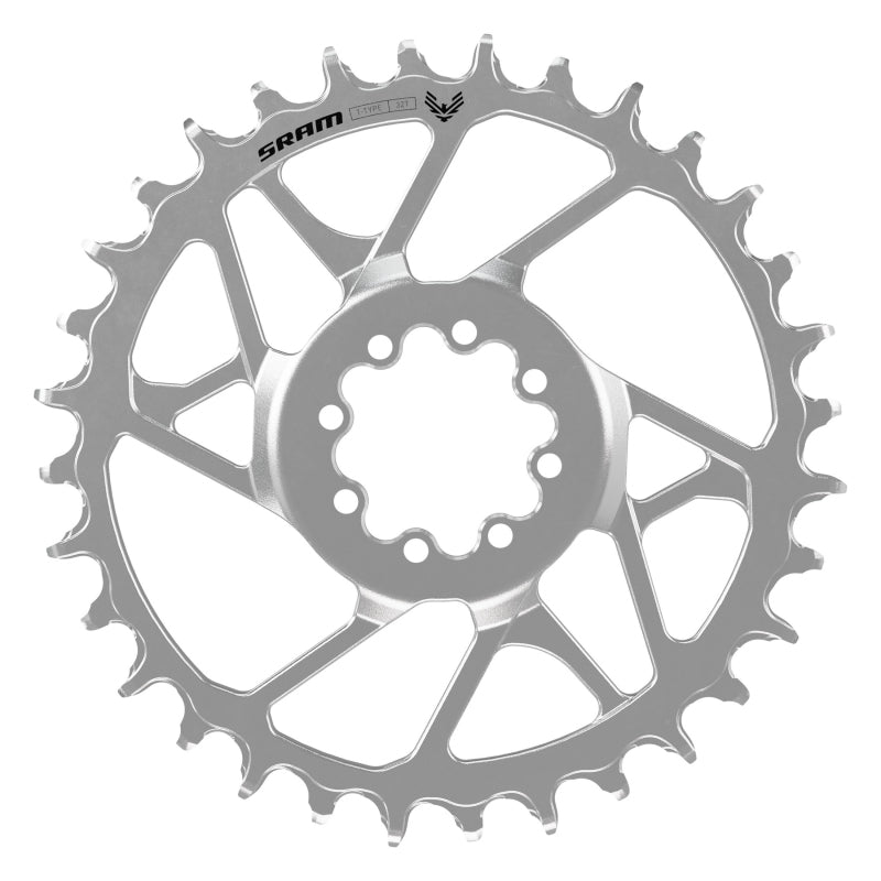 SRAM Eagle 90 T-Type Direct Mount Chainring - 30t 12-Speed 8-Bolt Direct Mount 3mm Offset Steel Silver