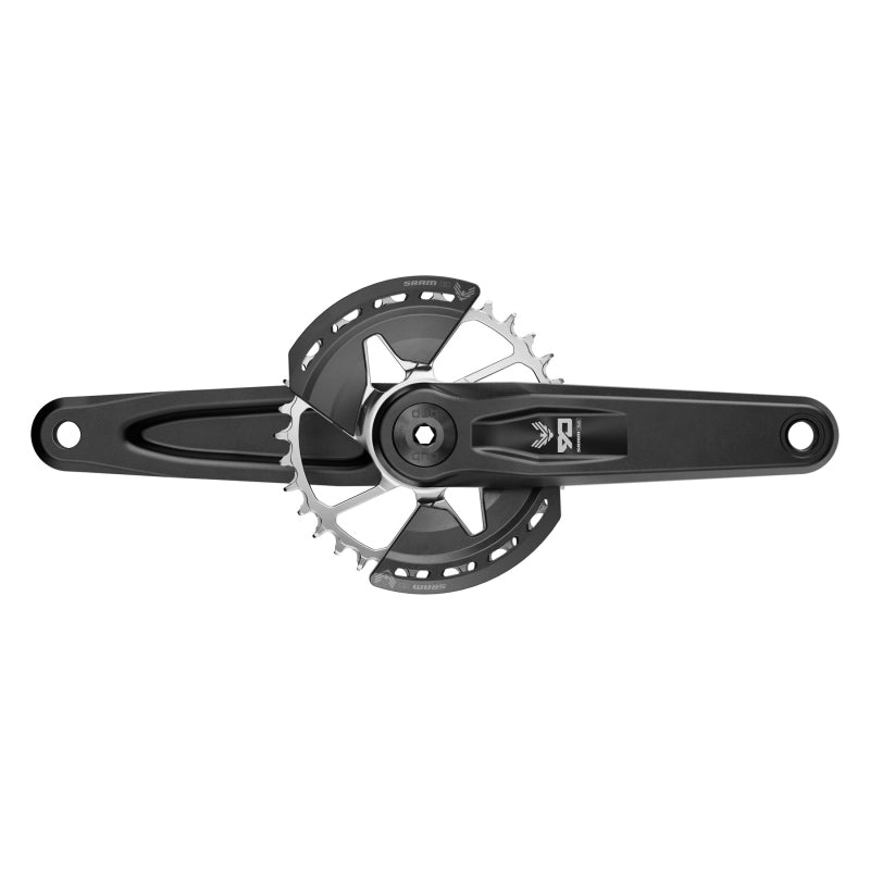 SRAM Eagle 90 T-Type Wide Crankset - 175mm 12-Speed 32t Chainring Direct Mount 2-Guards DUB Spindle Interface BLK/Silver