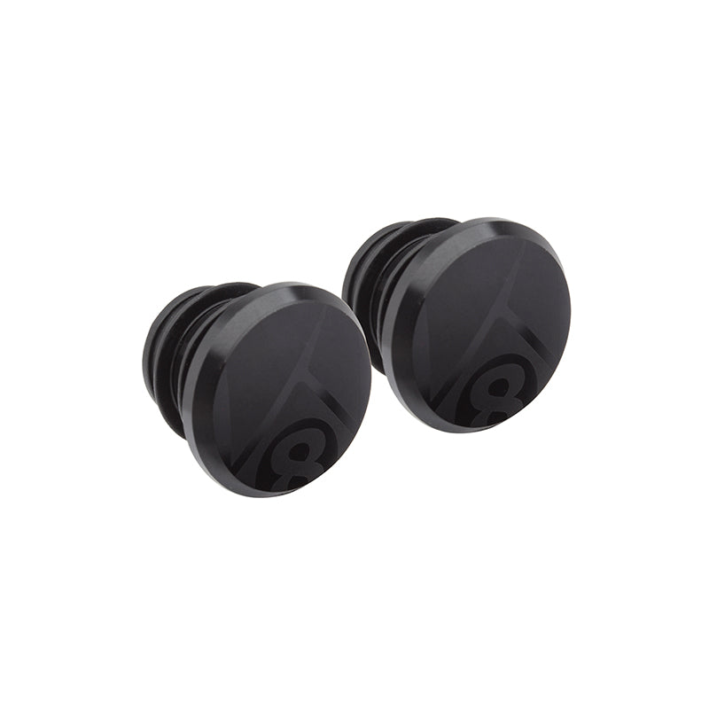 Origin8 Alloy Road Push-In Bar End Plugs Anodized Black Push-In 25mm
