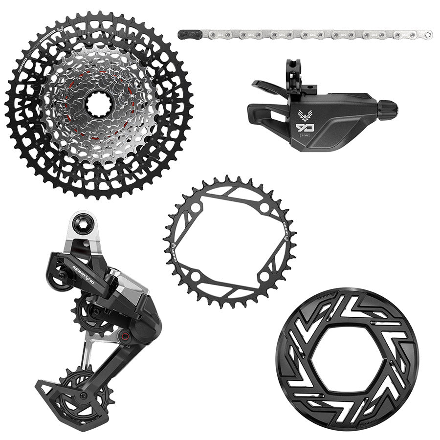 SRAM Eagle 90 Ebike Groupset - No Crank 34T Clip-on Guard Chain XS-1275 10-52t Single Click Shifter Rear Derailleur