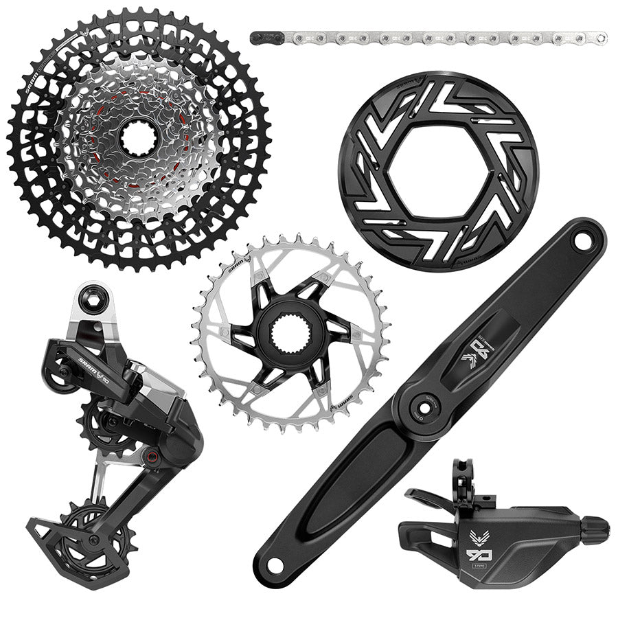 SRAM Eagle 90 Ebike Groupset - 160mm Bosch 36T Clip-on Guard Chain XS-1275 10-52t Single Click Shifter Rear Derailleur