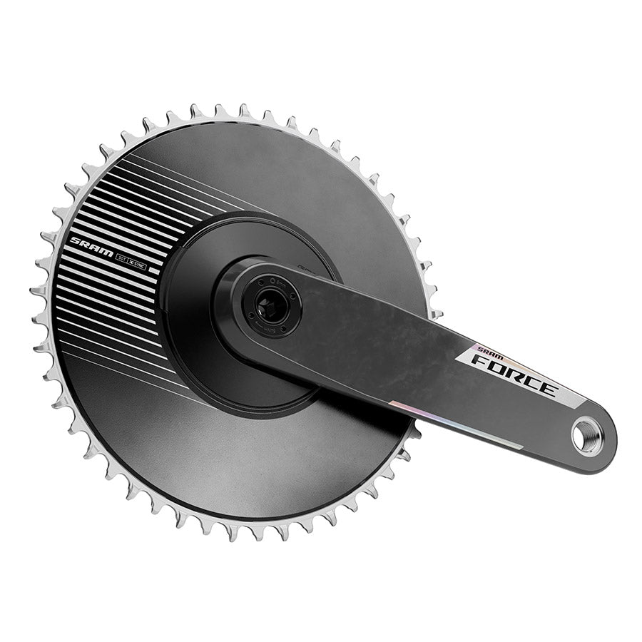 SRAM Force 1x Aero E1 Crankset Speed: 12/13 Spindle: 28.99mm BCD: Direct Mount SRAM 8 Bolt 50 DUB 175mm Black Road