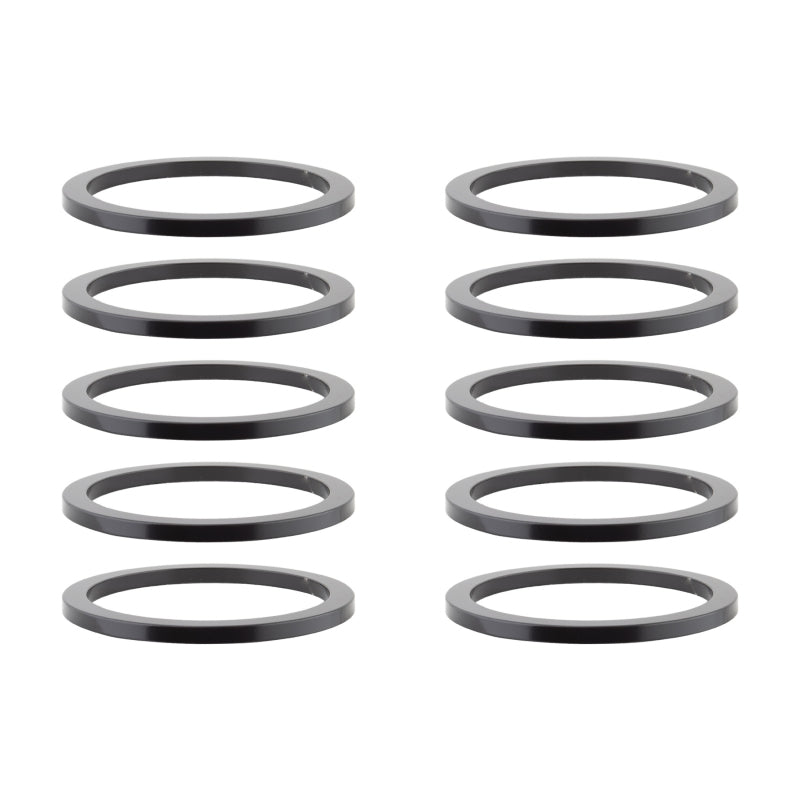 Origin8 Alloy Headset Spacers SHIS Spacer 1-1/8` x 2mm Black 10 to a bag Alloy