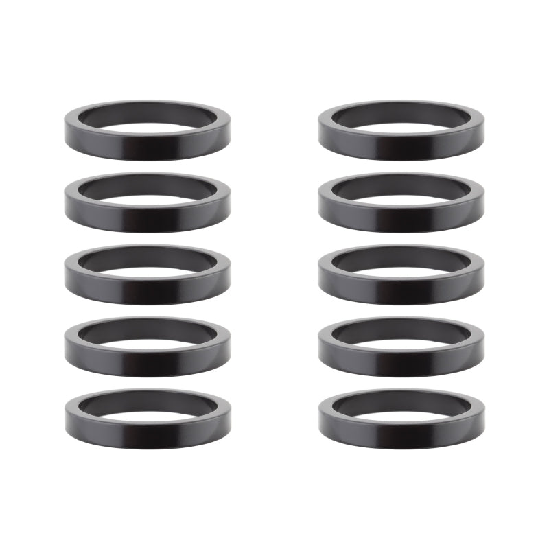 Origin8 Alloy Headset Spacers SHIS Spacer 1-1/8` x 5mm Black 10 to a bag Alloy
