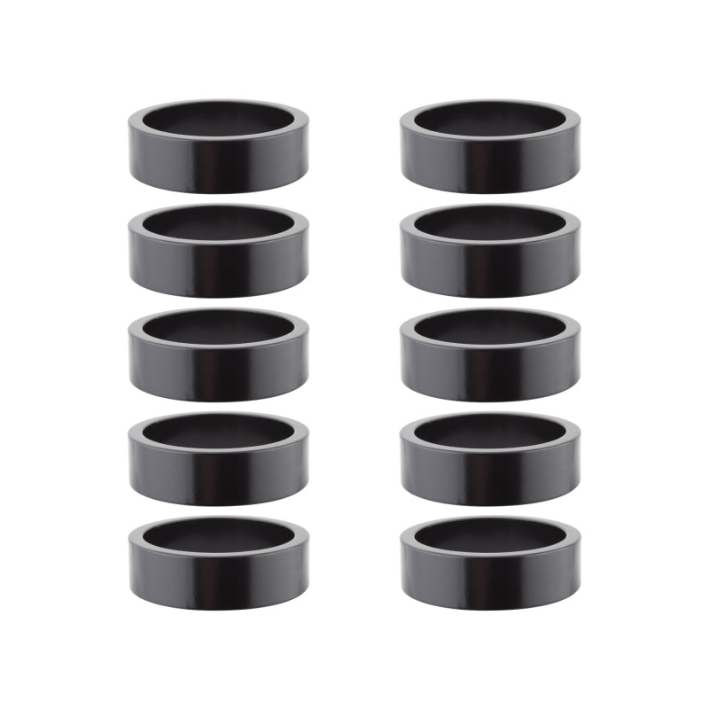 Origin8 Alloy Headset Spacers SHIS Spacer 1-1/8` x 10mm Black 10 to a bag Alloy