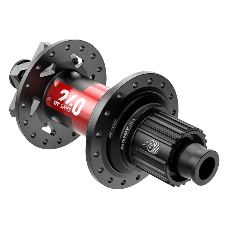DT Swiss 240 DEG Rear Hub - 12 x 148mm 6-Bolt Micro Spline BLK/Red 28H 90pt