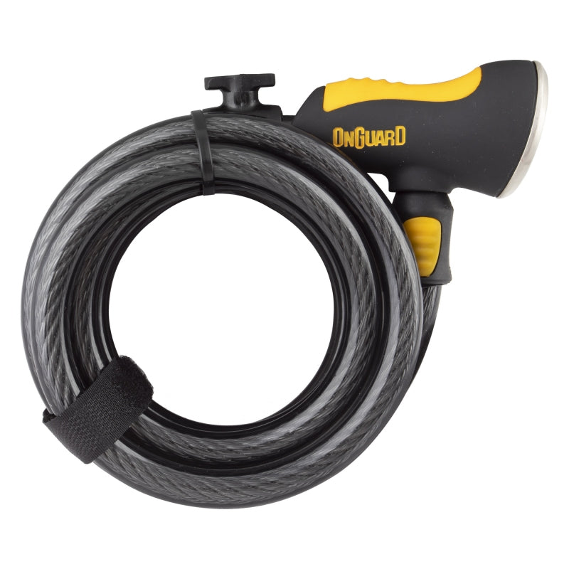 OnGuard Doberman Cable Lock with Key: 6 x 12m Gray/Black/Yellow