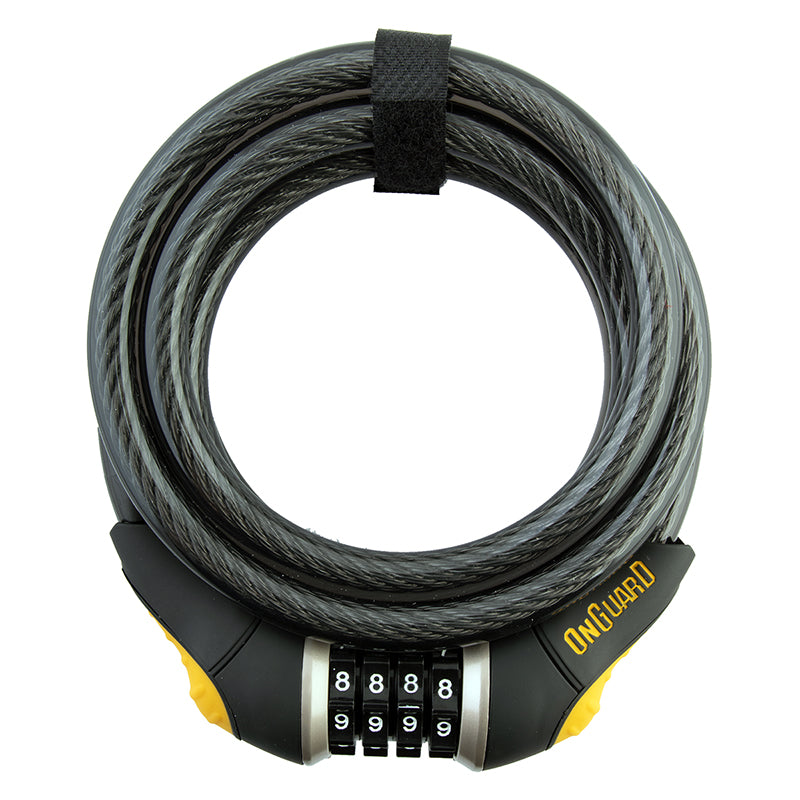 OnGuard Doberman Combo Cable Lock: 6 x 12mm Gray/Black/Yellow
