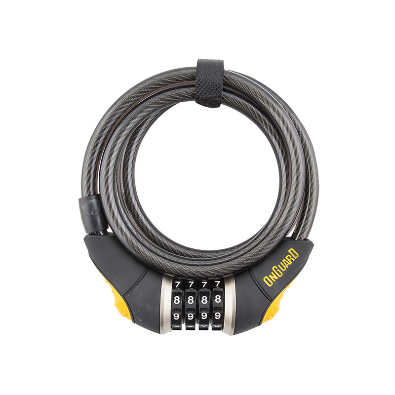 OnGuard Doberman Combo Cable Lock: 6 x 10mm Gray/Black/Yellow