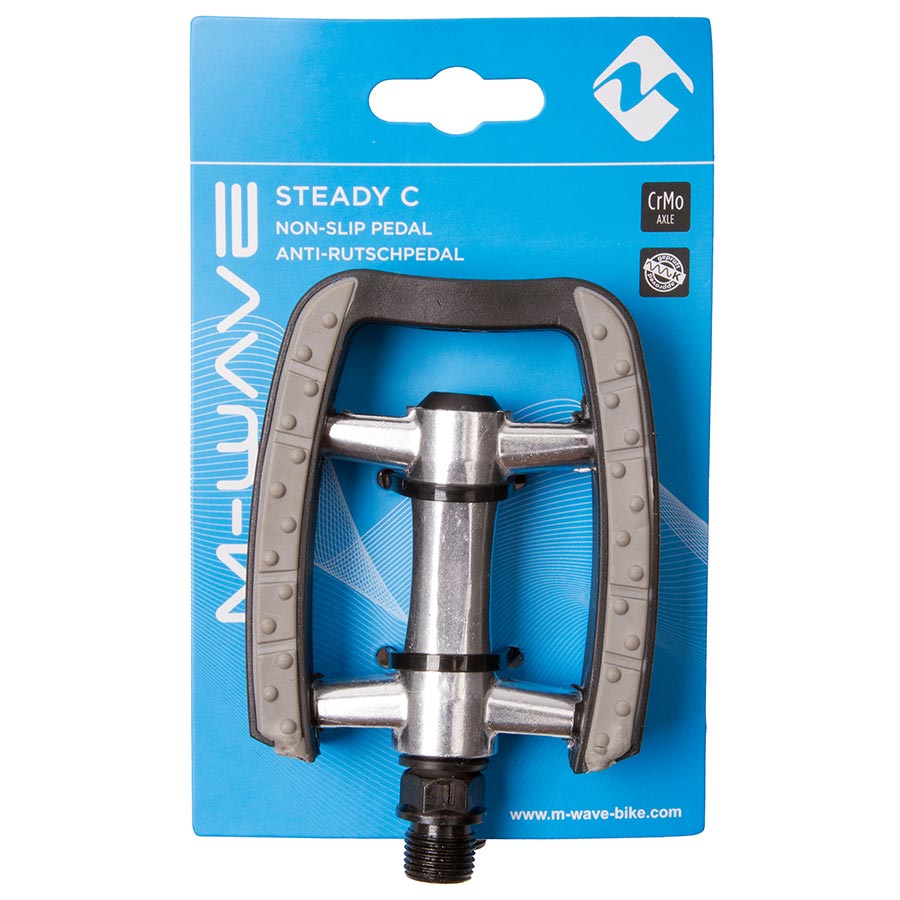 M-Wave Steady C Pedals Body: Plastic Spindle: Cr-Mo 9/16 Silver Pair