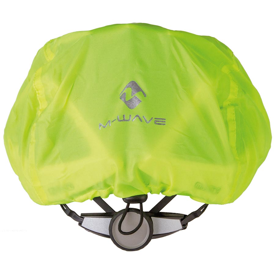 M-Wave Helmet Cover Water resistant Neon Yellow with reflective logos