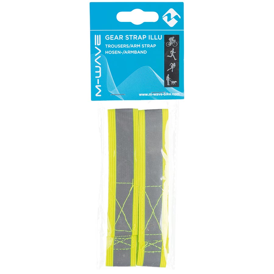M-Wave Gear Strap Velcro reflective strap set Yellow