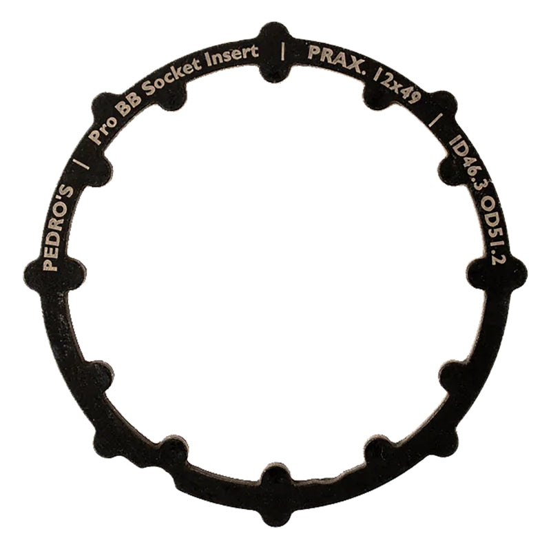 Pedros Pro BB Socket System Insert BB Adapter Tool Black 12-Notch 49mm 6460766 Praxis