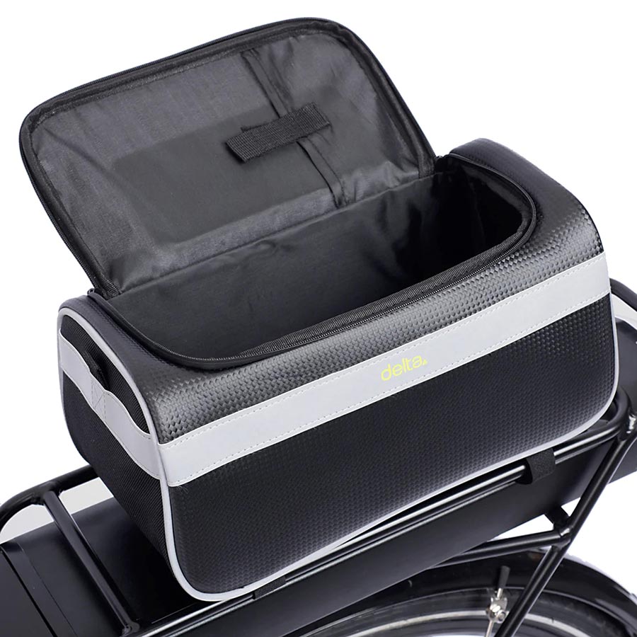 Delta Hybrid Handlebar/Trunk Pack Handlebar Bag 6.75L Black and silver