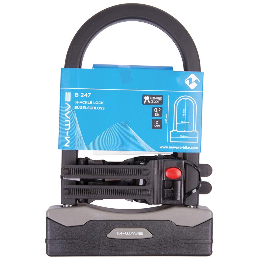 M-Wave B 247 U-Lock Key 106x188mm Thickness in mm: 15mm Black