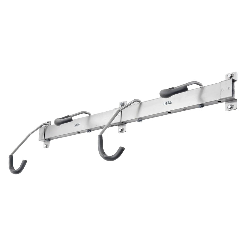 Delta Heavy Duty Track Rack Wall Mount Bike Rack - 4-Bike Silver
