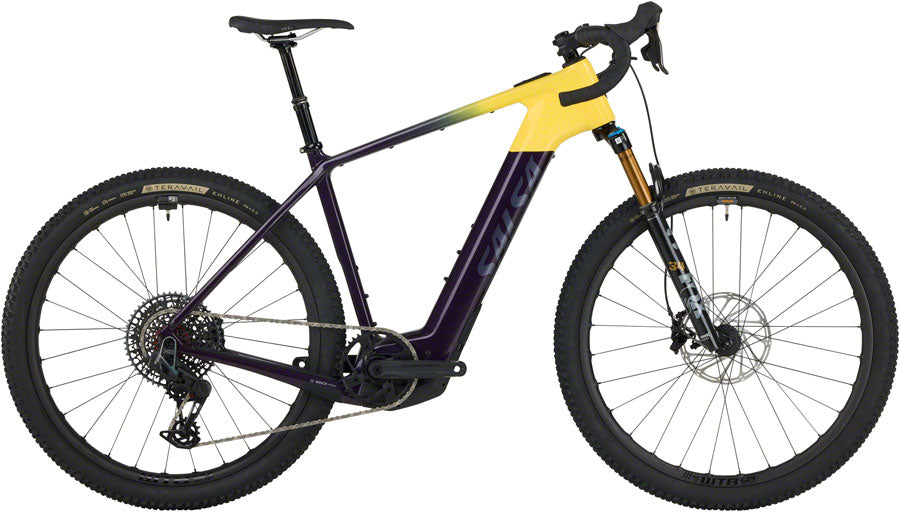 Salsa Tributary C Force XO AXS Transmission SUS Ebike - 29" Carbon Amethyst/YLW X-Large
