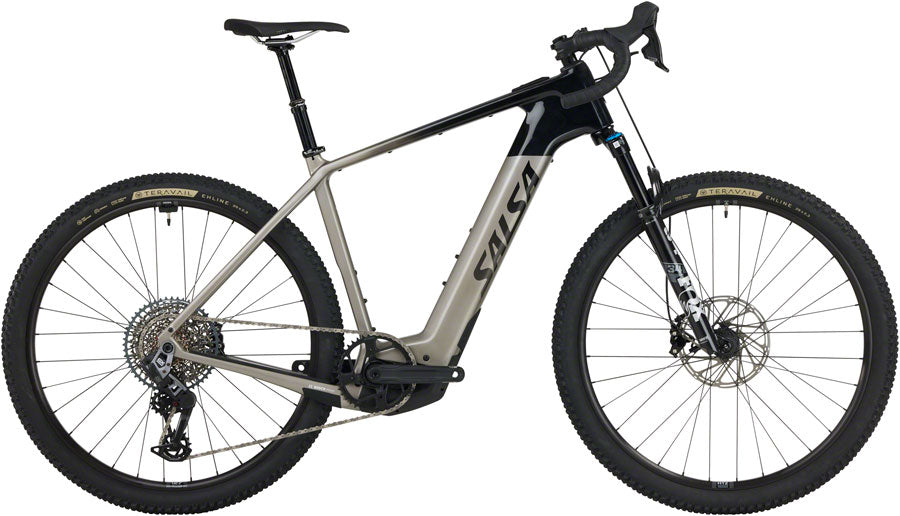 Salsa Tributary C Rival GX AXS Transmission SUS Ebike - 29" Carbon Charcoal/BLK Medium