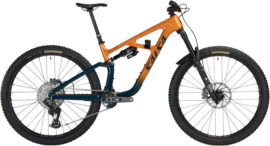 Salsa BLKthorn 145 C GX AXS Transmission Bike - 29" Carbon Slate / Terracotta Large