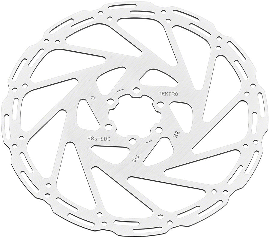 Tektro TR203-53 Disc Rotor - 203mm 6-Bolt 1.8mm Thickness For 4-Piston Calipers Silver