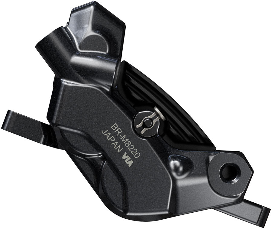 Shimano Deore XT BR-M8220 Enduro Disc Brake Caliper - Front Rear Post Mount 4-Piston Includes P04C-MF Finned Metal Pads