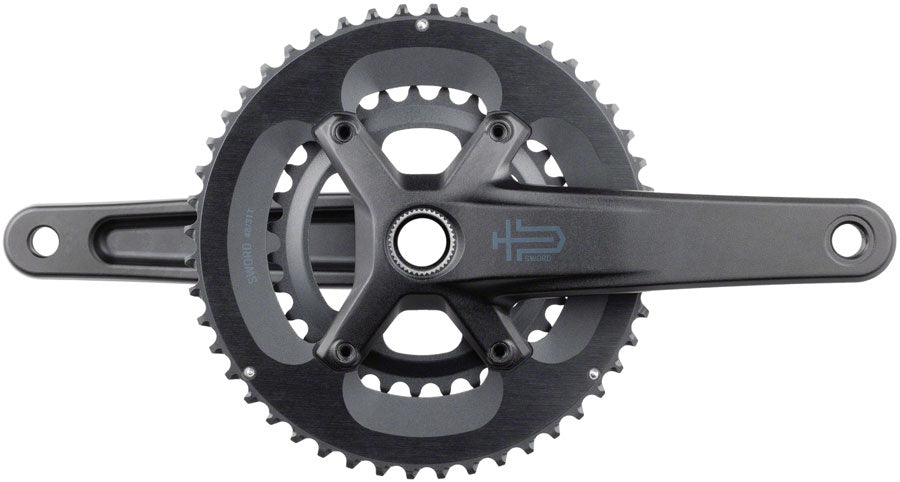 microSHIFT Sword 2x Crankset - 172.5mm 10-Speed 48/31t 110 Asym BCD 24mm Spindle BLK