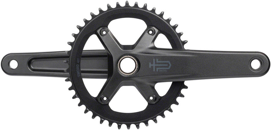 microSHIFT Sword 1x Crankset - 165mm 10-Speed 42t 110 Asym BCD 24mm Spindle BLK