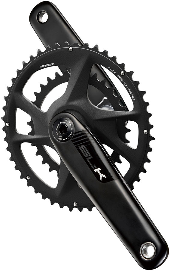 Full Speed Ahead SL-K 2x Modular Carbon Crankset - 175mm For Shimano HG+ 12-Speed 50/40t DM/90 BCD 30mm 386EVO Spindle BLK