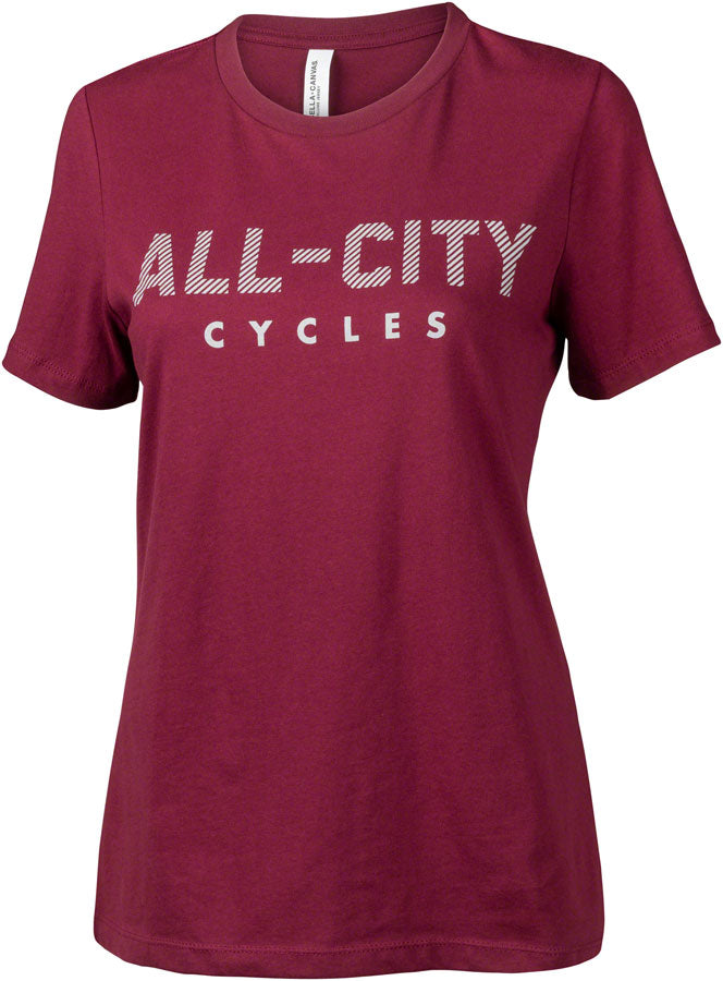 All-City Logowear Womens T-shirt - Maroon Gray Medium