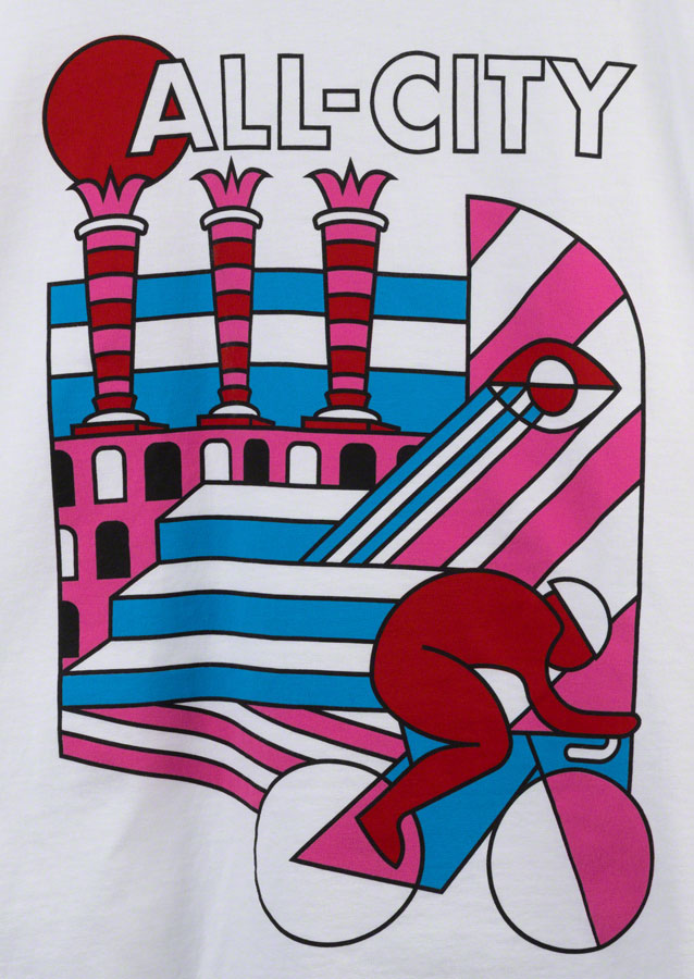 All-City Parthenon Party Womens T-Shirt - White Pink Red Blue Black Large