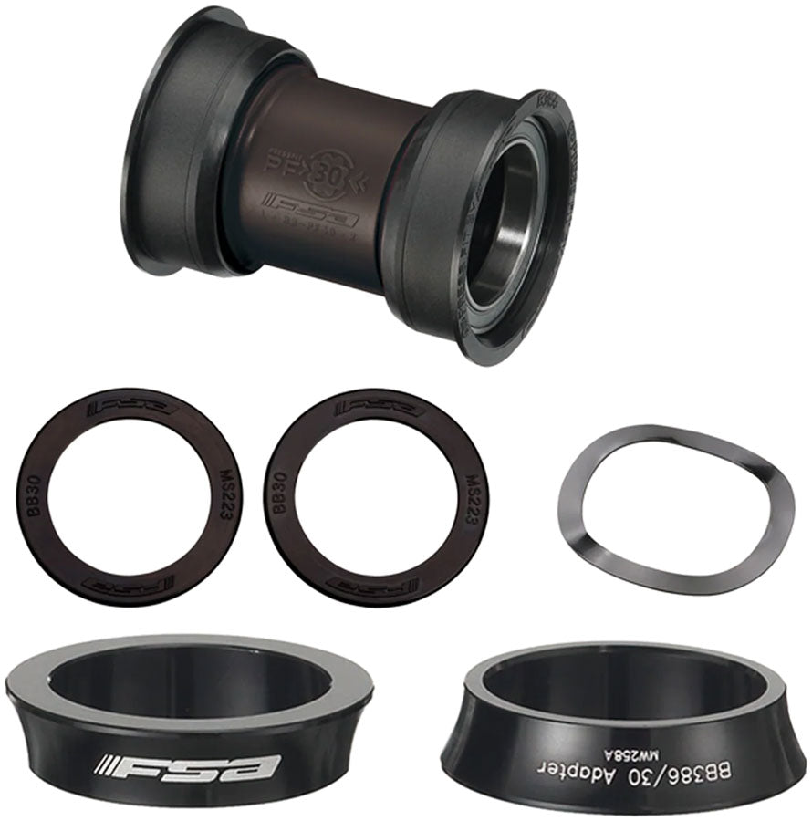 FSA PF30 to MegaExo Steel Bottom Bracket Kit for MTB with Adapter