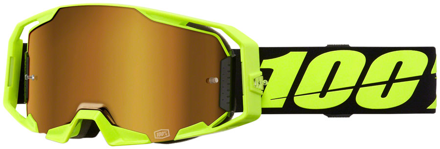 100% ARmatic Goggles - Black/Neon Yellow Mirror True Gold Lens