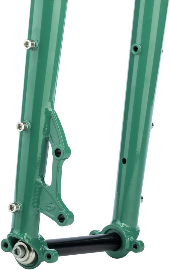 Surly Dinner Fork Assembly - 420mm 27.5" 110x15mm Thru-Axle 1-1/8" Straight Steerer Steel Illegal Smile Green