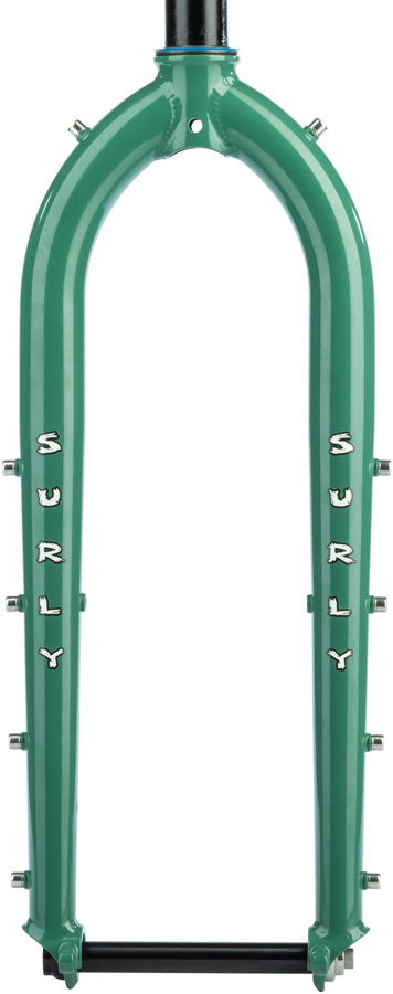 Surly Dinner Fork Assembly - 420mm 27.5" 110x15mm Thru-Axle 1-1/8" Straight Steerer Steel Illegal Smile Green