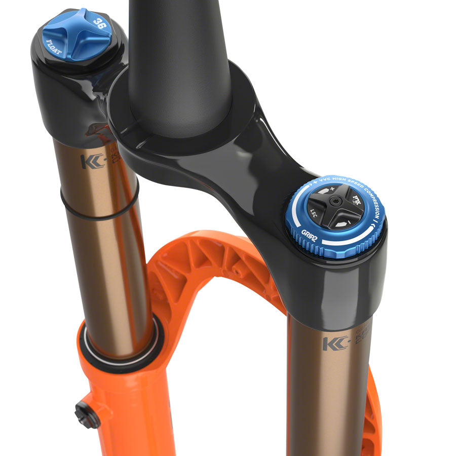 FOX 36 Factory Suspension Fork - 29" 160 mm 15QR x 110 mm 44 mm Offset Shiny Orange Grip 2
