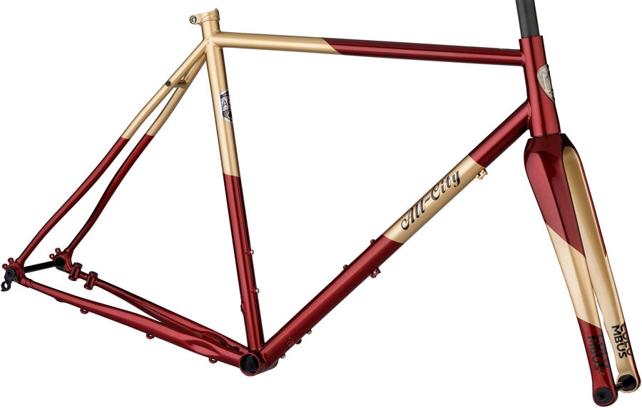 All-City Cosmic Stallion Frameset - 700c Steel Currant and Cream 55cm