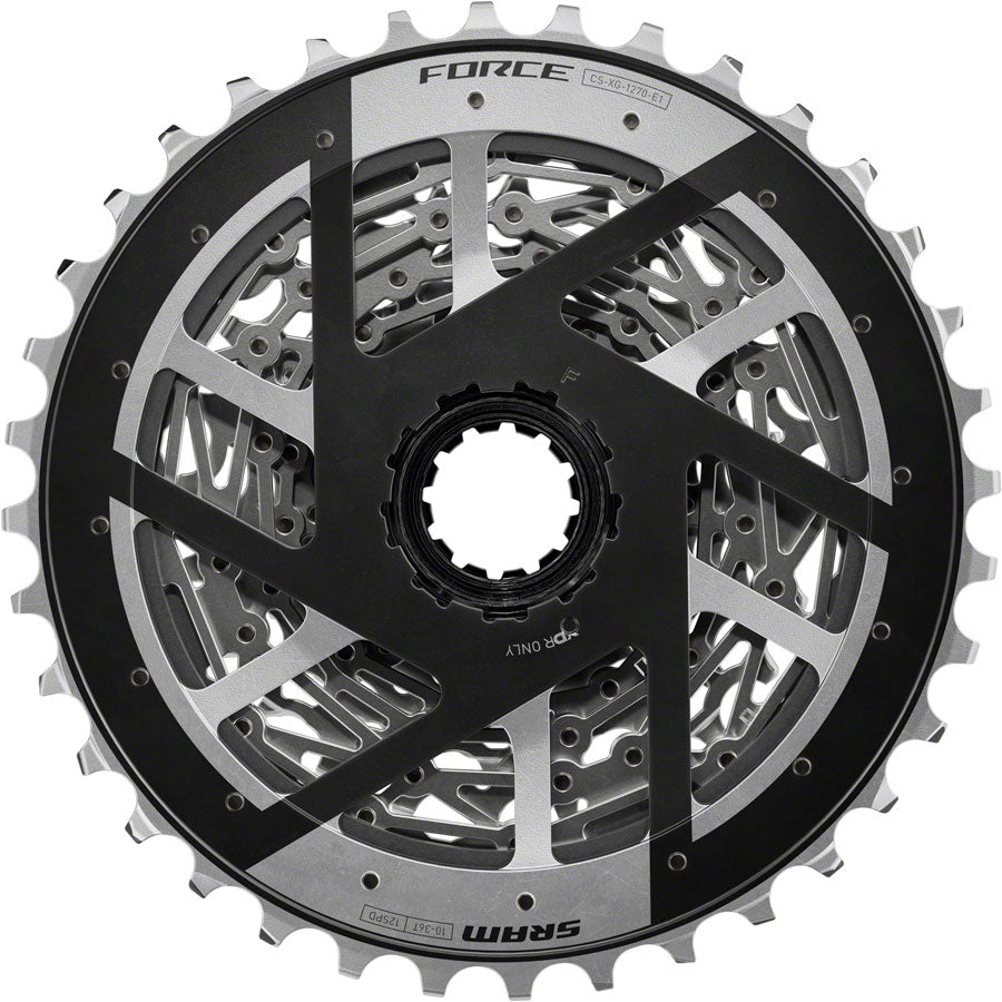 SRAM Force XG-1270 Cassette - 12-Speed 10-36t Silver For XDR Driver Body E1