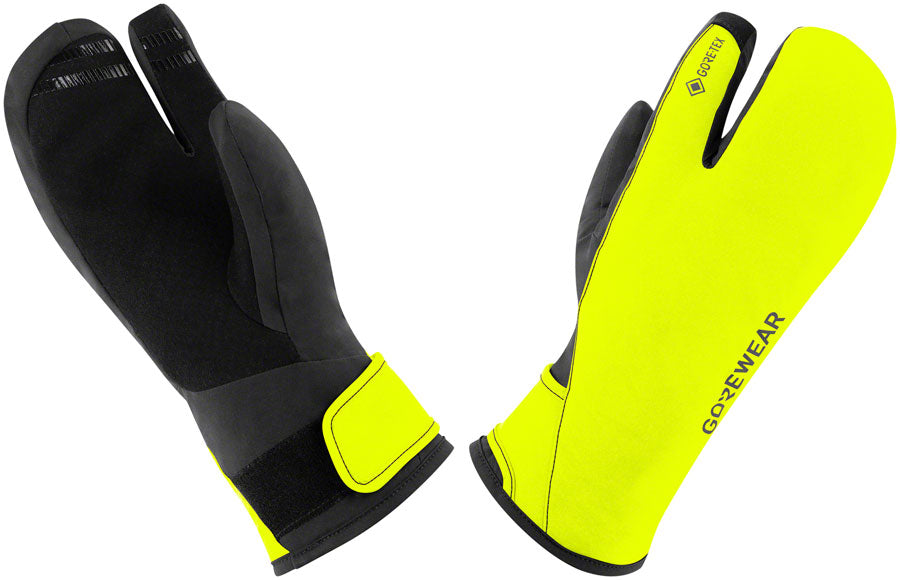 Gorewear Gore-Tex Insulated Trigger Gloves - Black/Neon Yellow Mens Medium