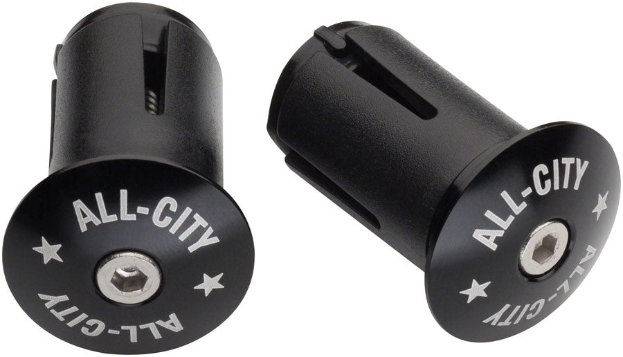 All-City Locking Handlebar End Plugs Black