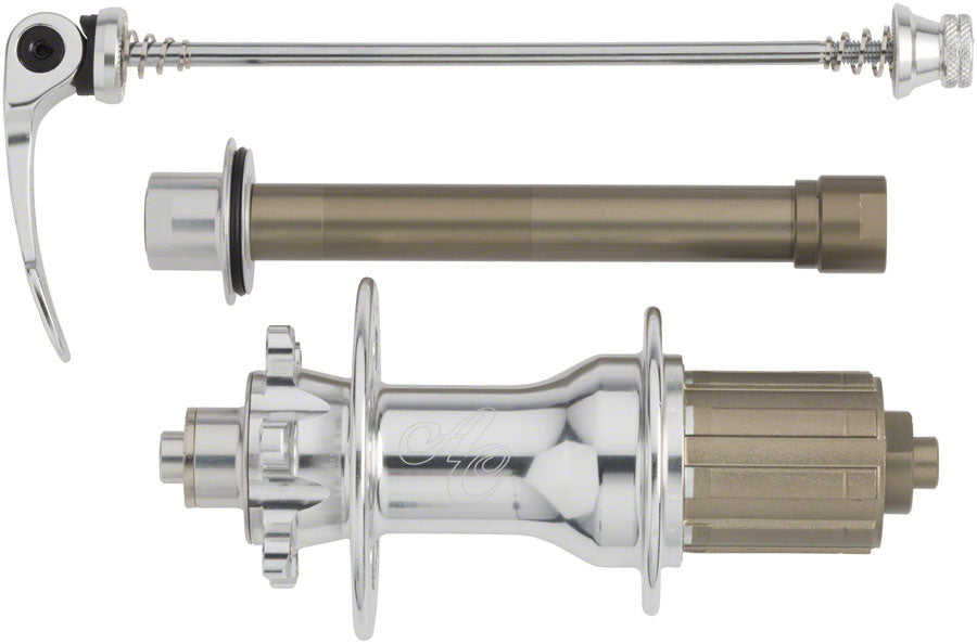 All-City Go-Devil Rear Hub - QR x 135mm/12 x 142mm 6-Bolt HG 11 Road Silver 28H