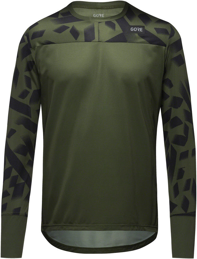 Gorewear Trail KPR Daily Long Sleeve Jersey - Utility Green/BLK Mens Medium