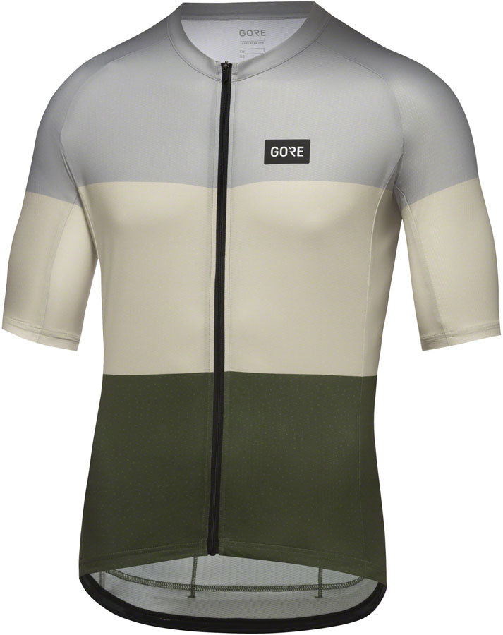 Gorewear Spirit Stripes Jersey - Lab Gray/Beige Mens Small