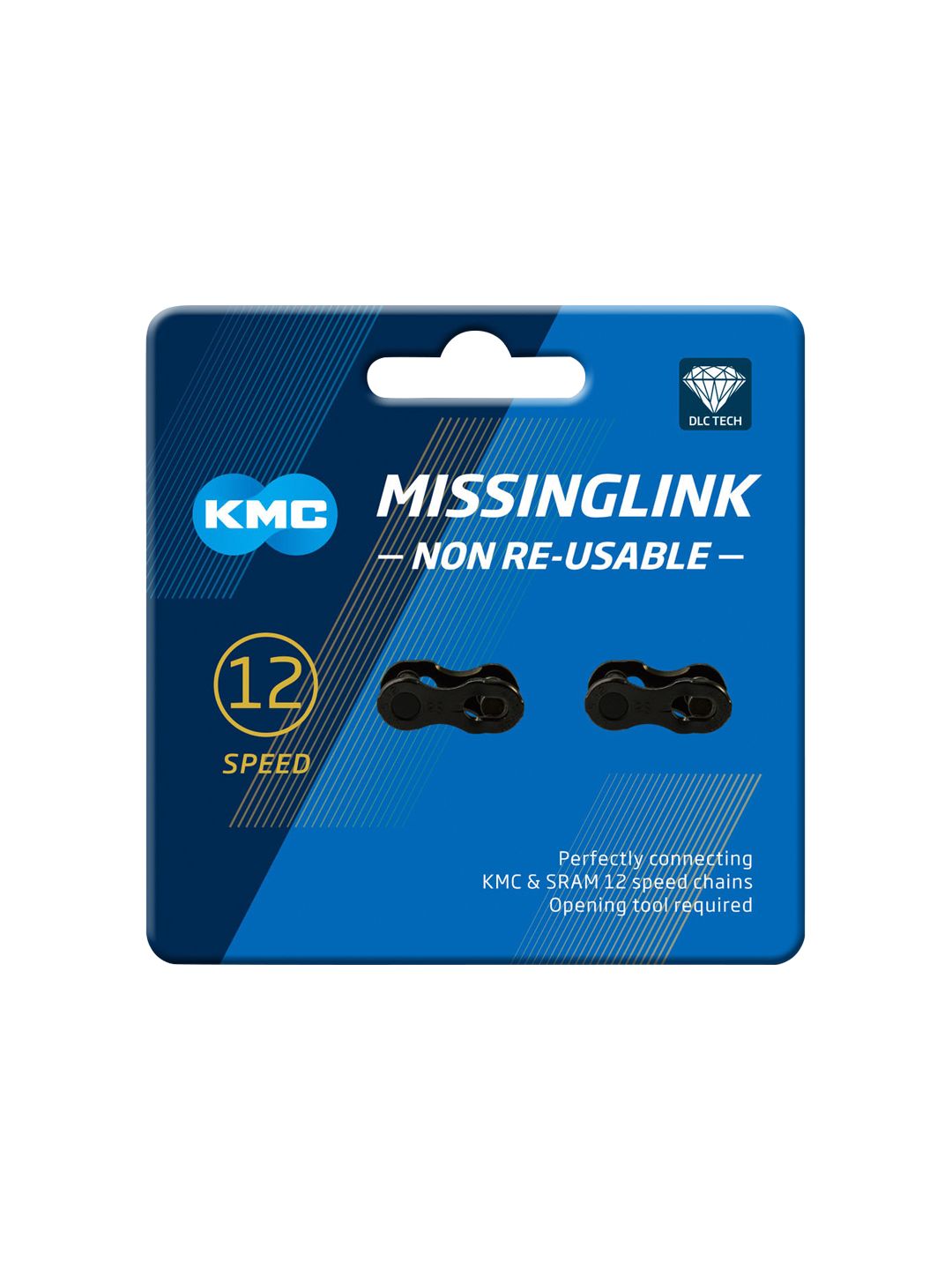 KMC MissingLink-12 DLC Connector - 12-Speed Black 2 Pairs/Card