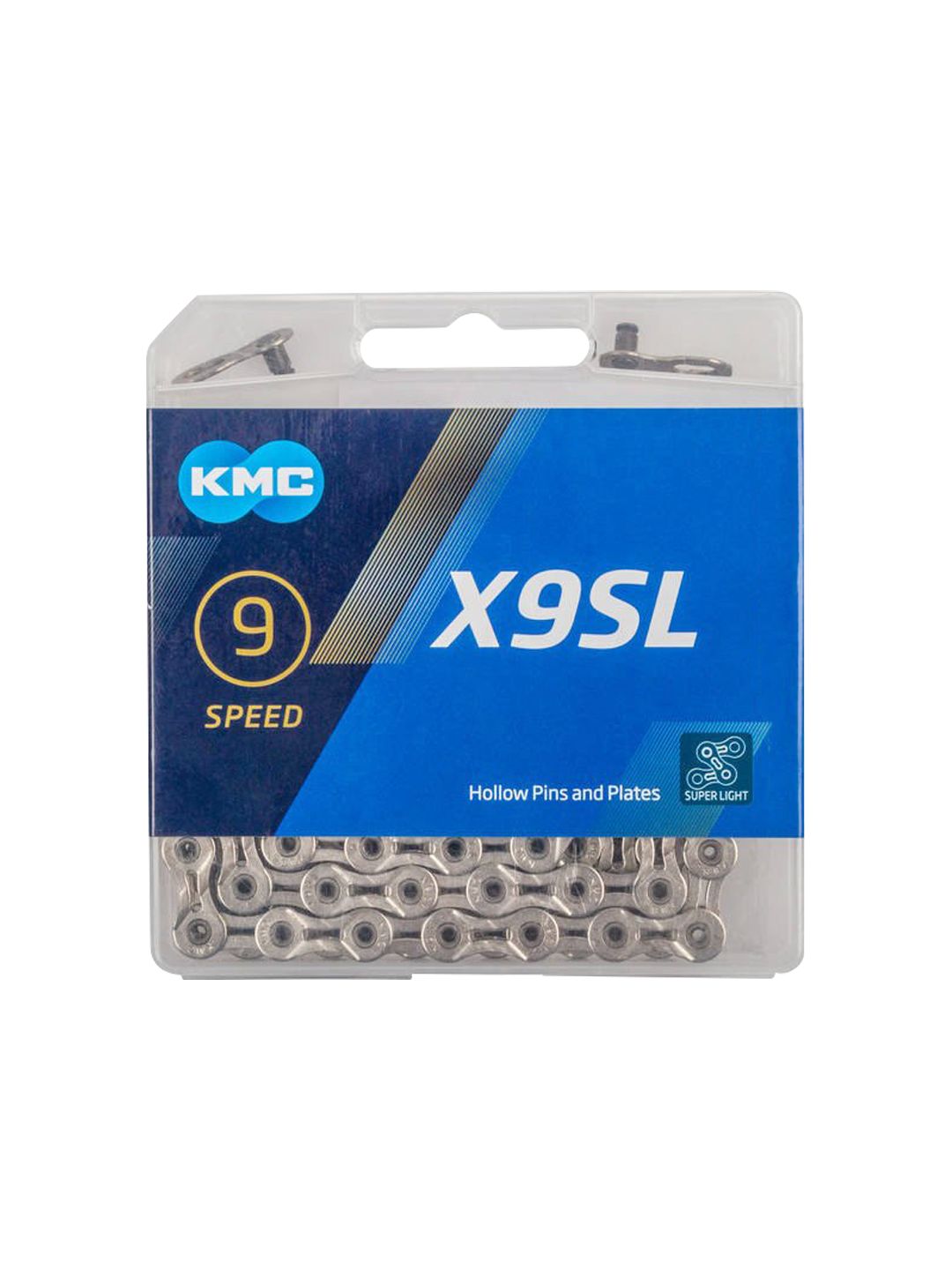 KMC X9SL Super Light Chain - 9-Speed 116 Links Silver