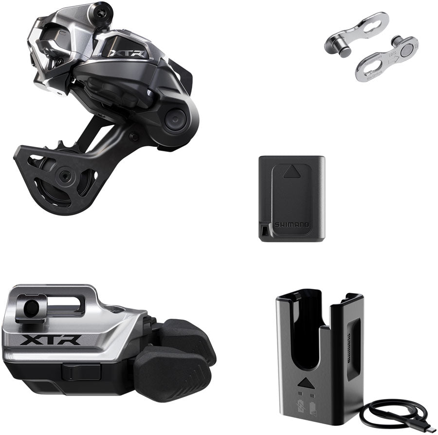 Shimano XTR M9250 Di2 Wireless Upgrade Kit - Includes M9250-GS Rear Derailleur M9250-IR I-Spec EV Shifter Battery Charger Quick Link